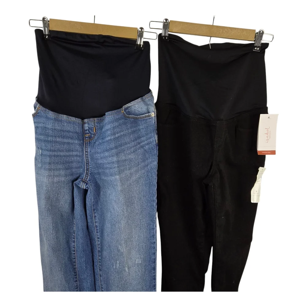 Ingrid & Isabel [Bundle Of 2] Sz 2 Maternity Crossover Panel Jean Leggings/pants